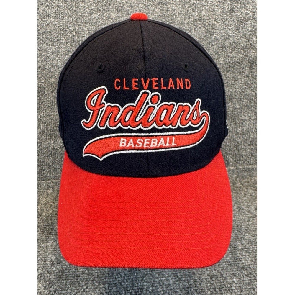 Vintage Cleveland Indians Blue Wool Starter Script Tailsweep Snapback Hat Wahoo